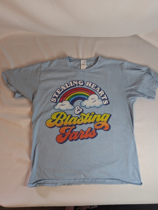 Port and Company Other - Port and Company Blue 'Stealing Hearts & Blasting Farts' Graphic Tee Size Large
